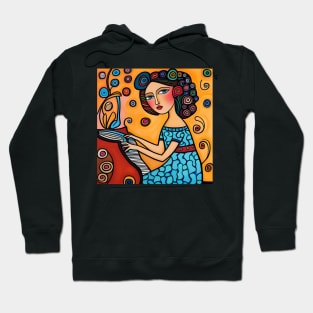 Young woman playing a Piano Hoodie